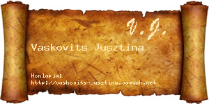 Vaskovits Jusztina névjegykártya
